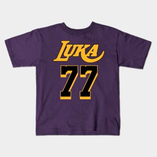 Luka Doncic Lakers Jersey Purple (Front/Back Print) Kids T-Shirt